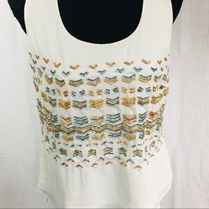 Greylin NWT off white beaded tank top XS S M L